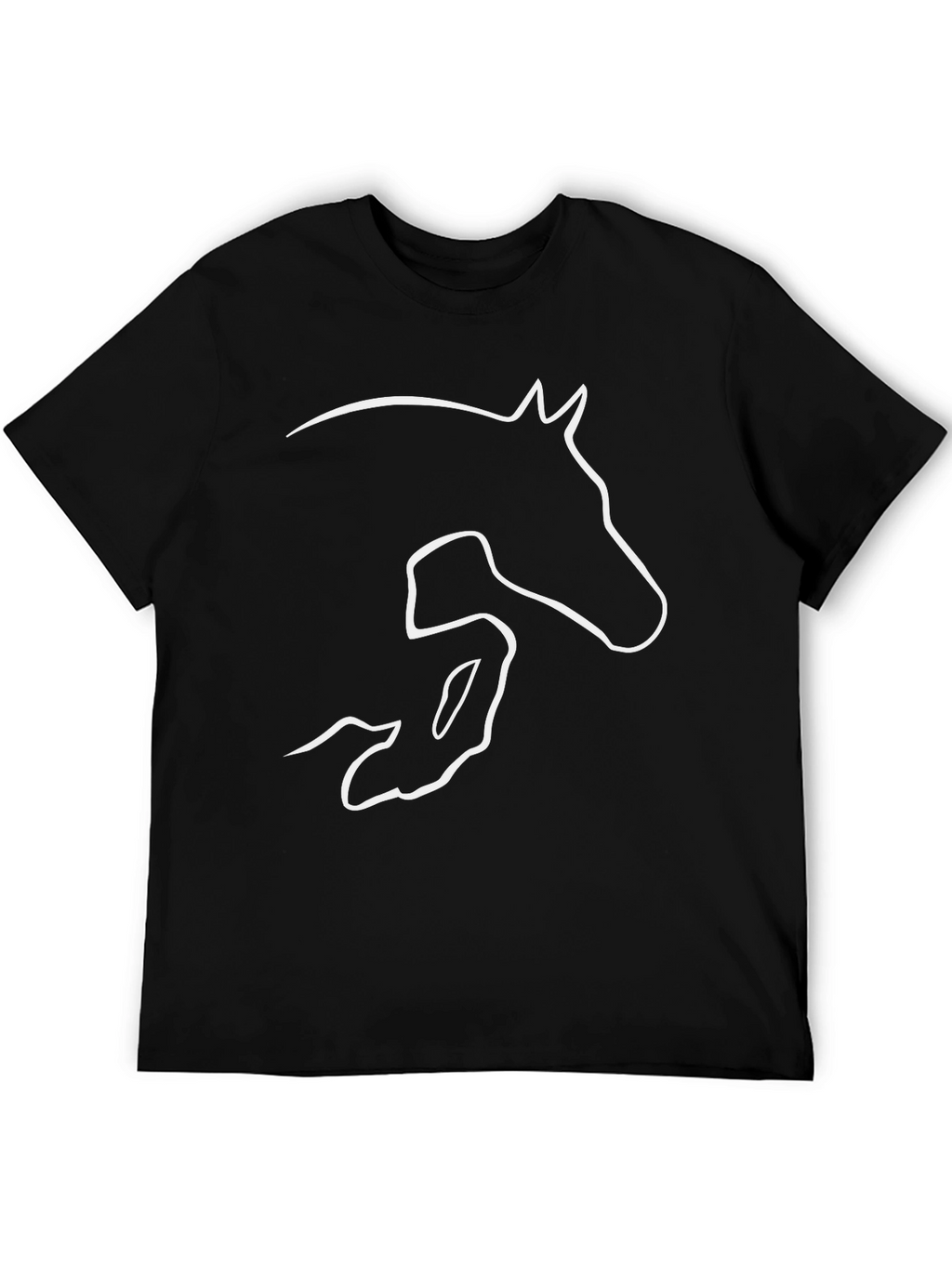 Equestrian Horse Jumping Outline Graphic T-Shirt