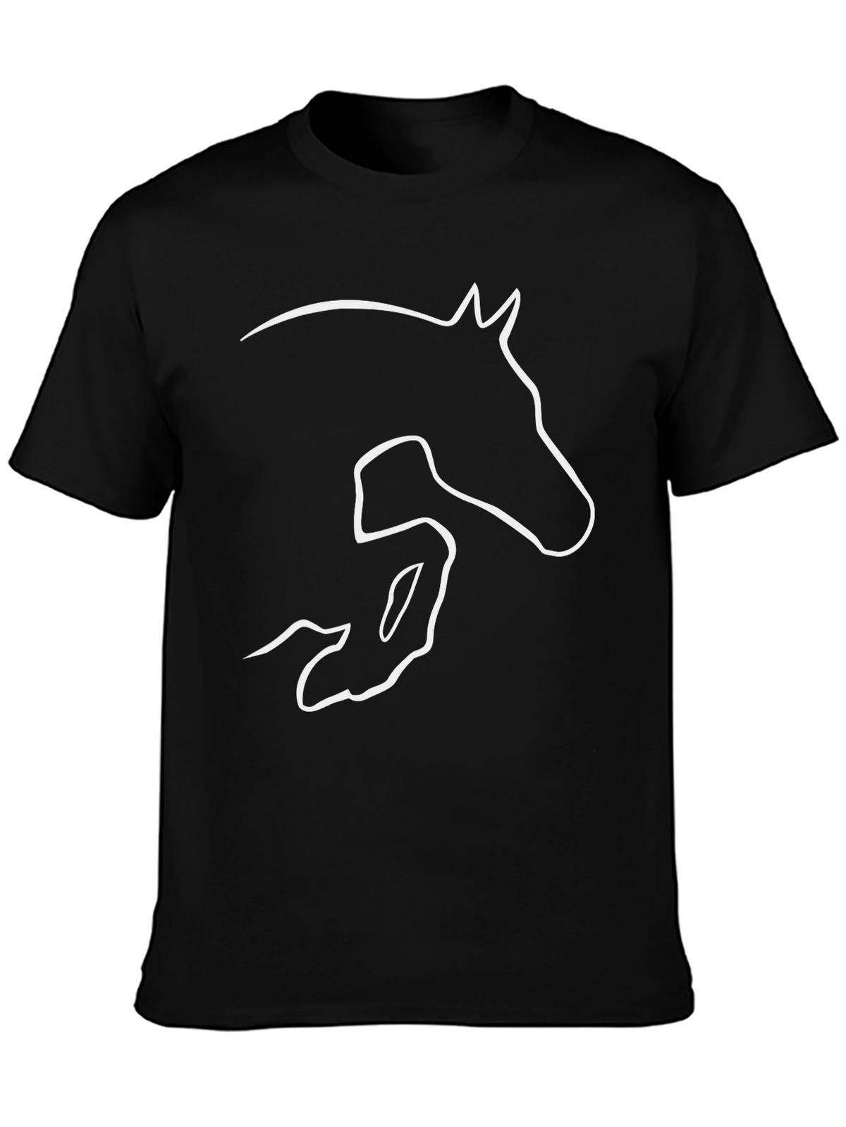 Equestrian Horse Jumping Outline Graphic T-Shirt