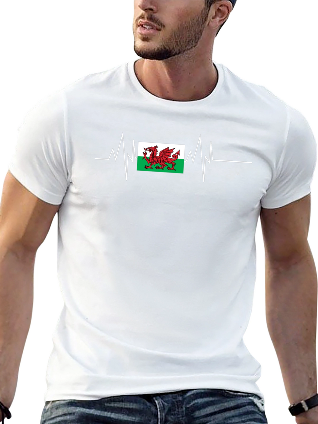 Wales Flag Heartbeat T-Shirt