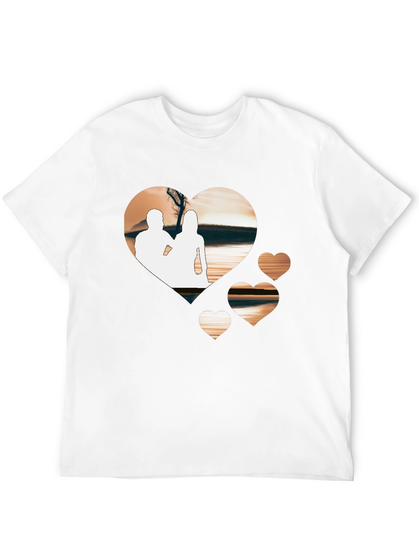Romantic Hearts Graphic T-Shirt - Black