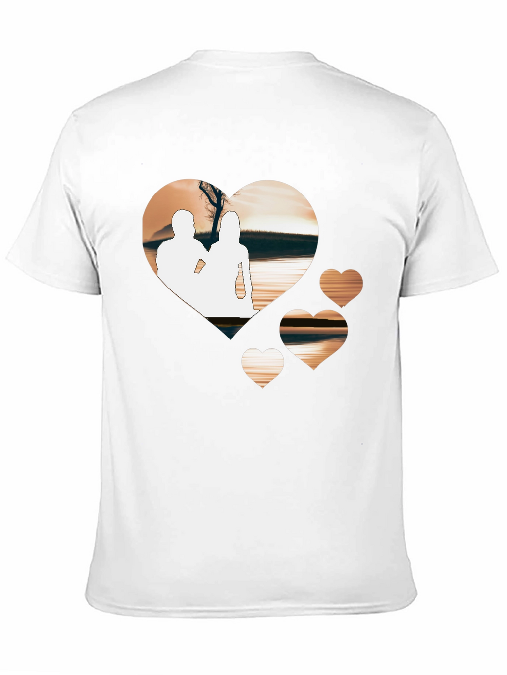Romantic Hearts Graphic T-Shirt - Black
