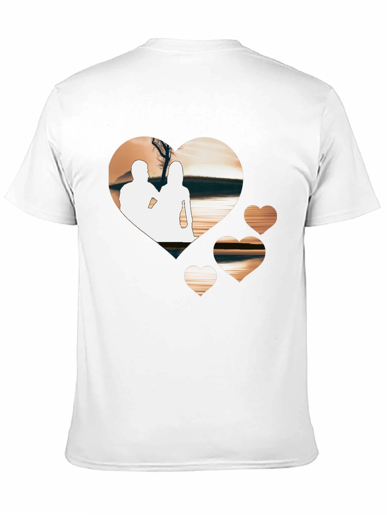 Romantic Hearts Graphic T-Shirt - Black