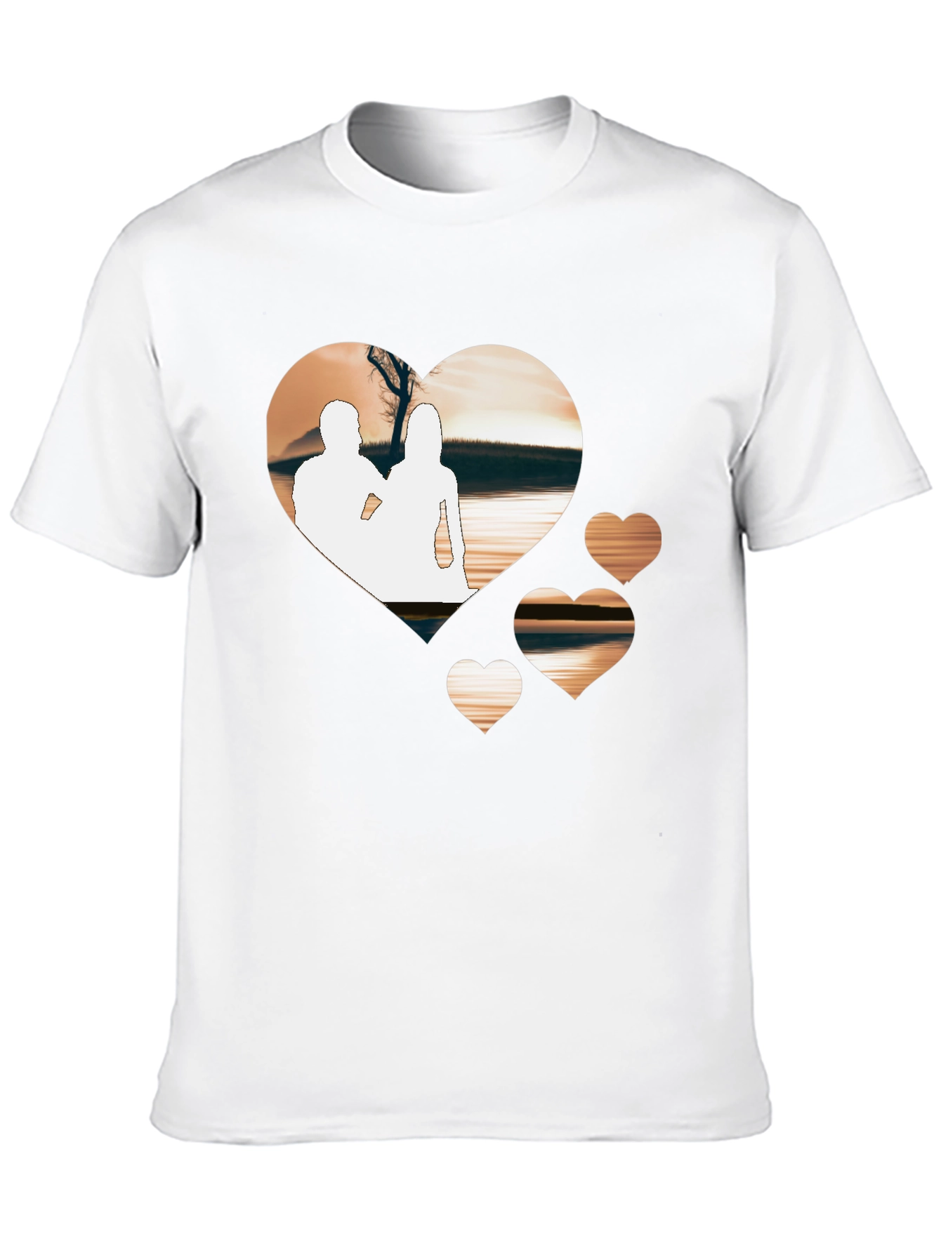 Romantic Hearts Graphic T-Shirt - Black