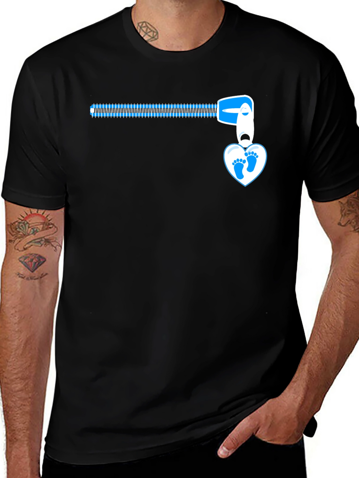 Baby Feet Zipper T-Shirt - Expecting Dad