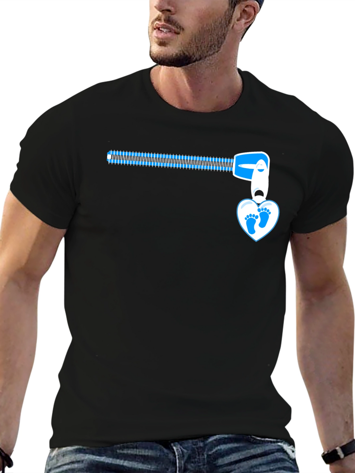 Baby Feet Zipper T-Shirt - Expecting Dad