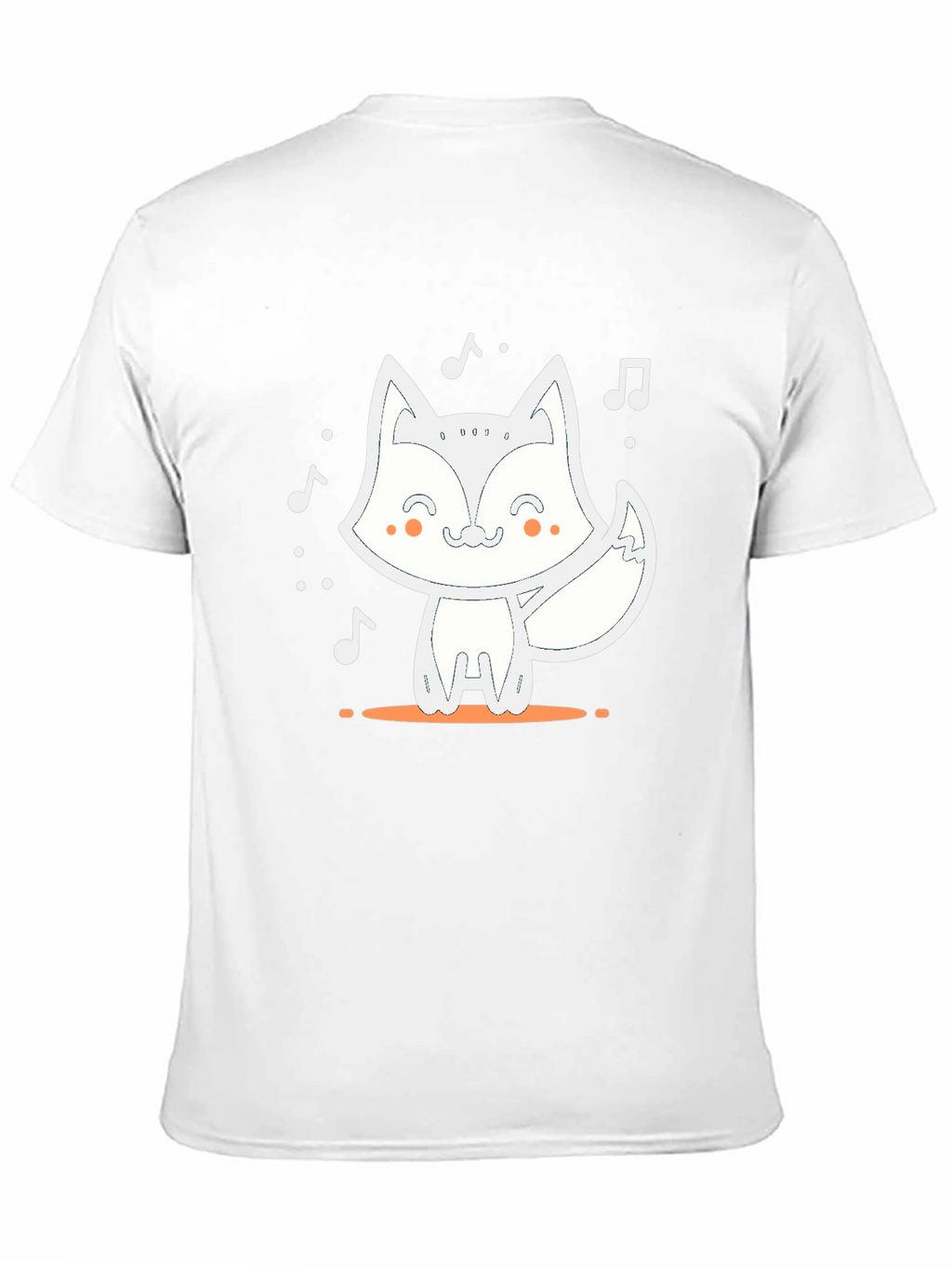 Cute Fox Music T-Shirt - Black Casual Tee
