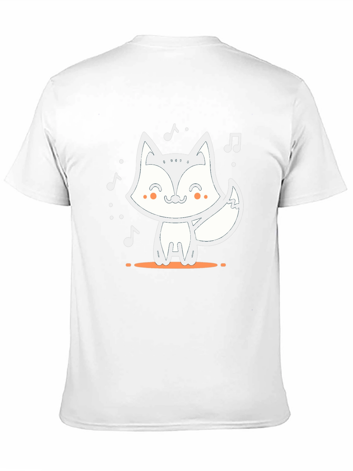 Cute Fox Music T-Shirt - Black Casual Tee