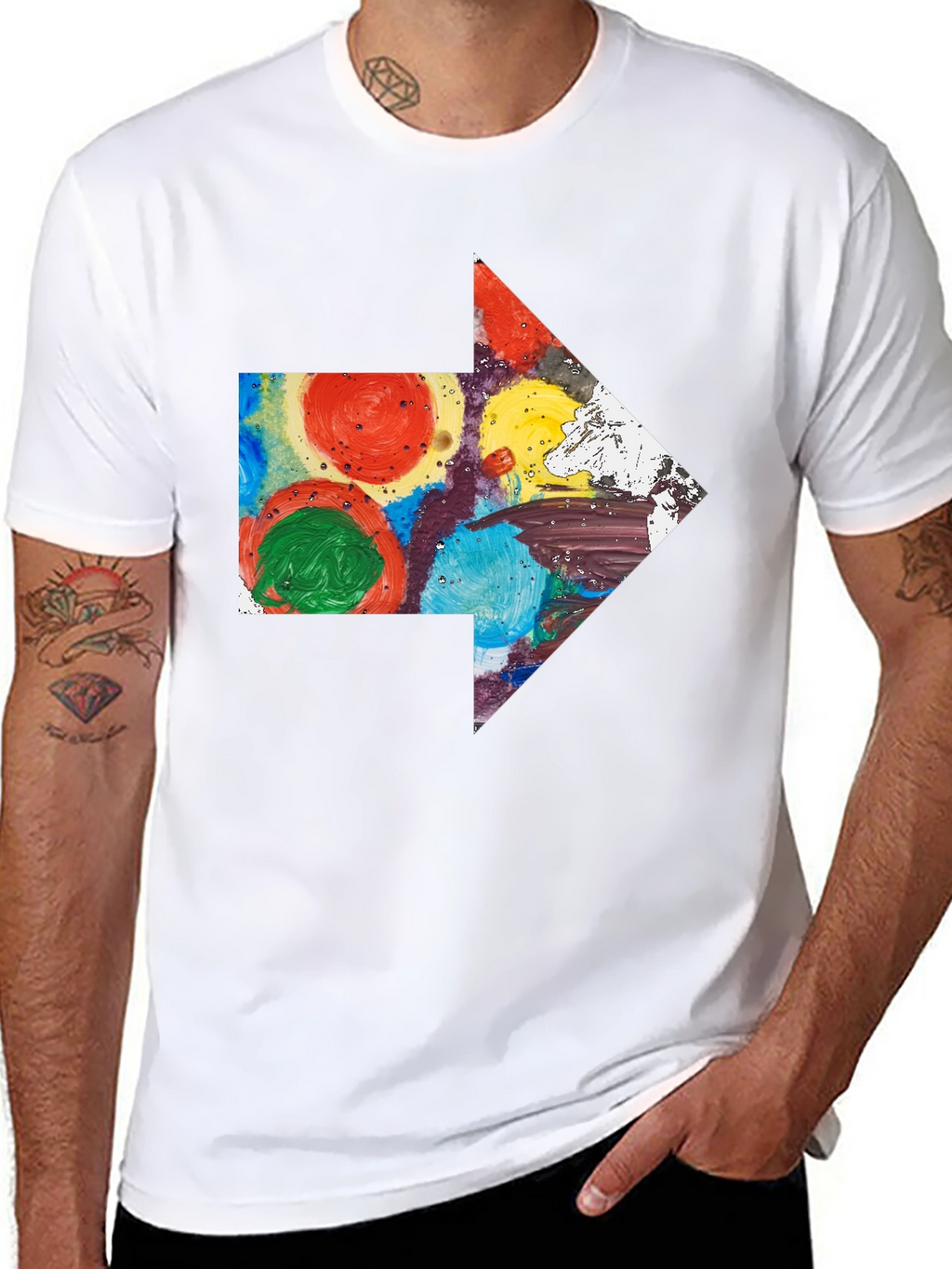 Abstract Arrow Graphic T-Shirt - Artsy Design