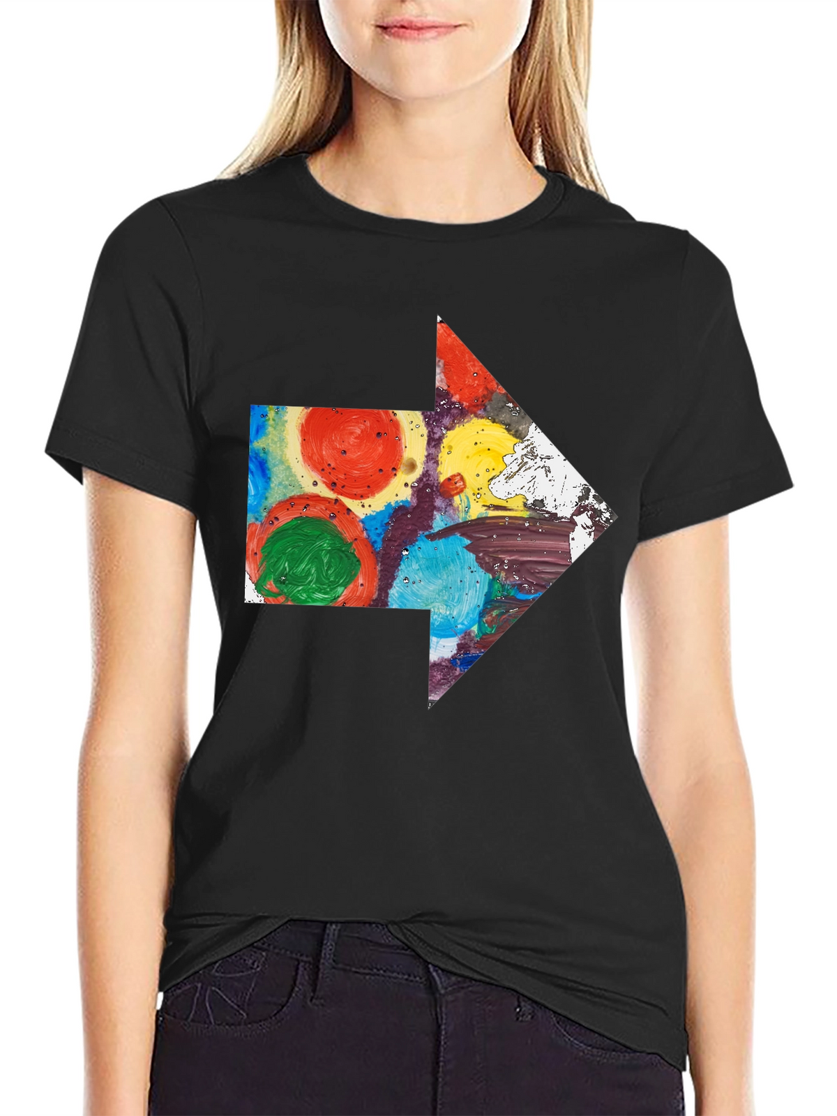 Abstract Arrow Graphic T-Shirt - Artsy Design