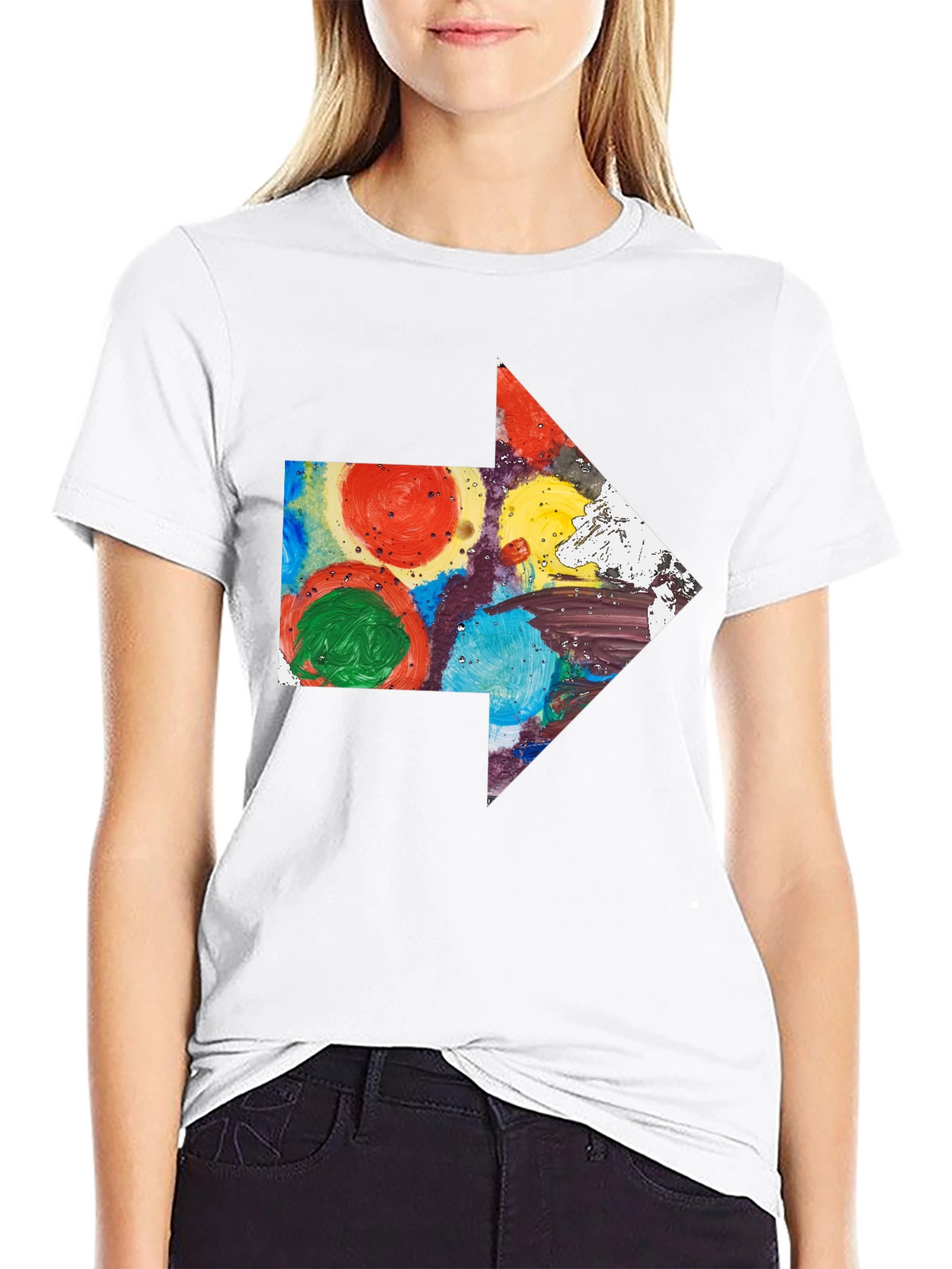 Abstract Arrow Graphic T-Shirt - Artsy Design