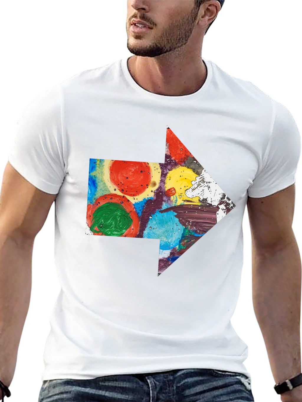 Abstract Arrow Graphic T-Shirt - Artsy Design