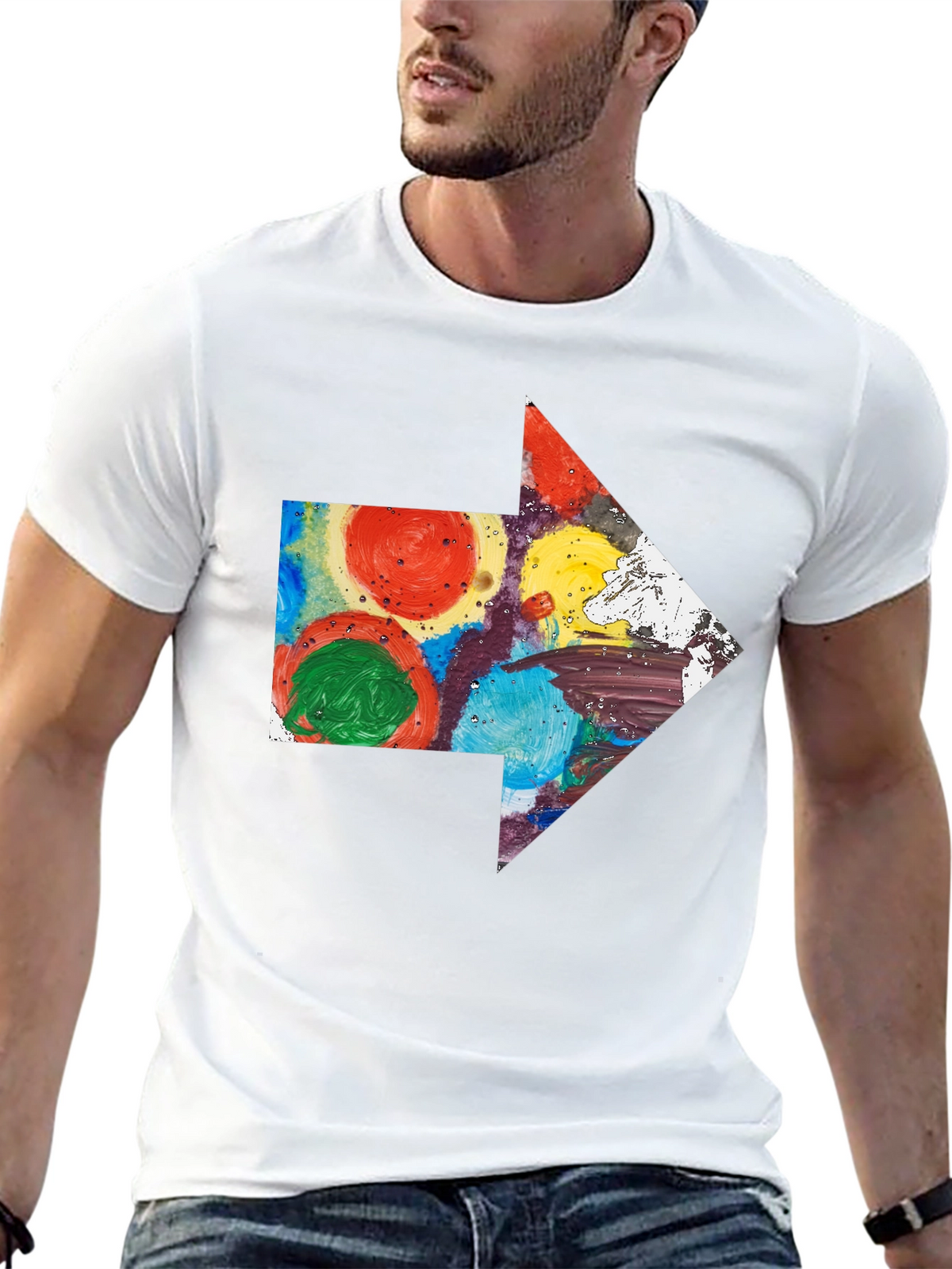 Abstract Arrow Graphic T-Shirt - Artsy Design