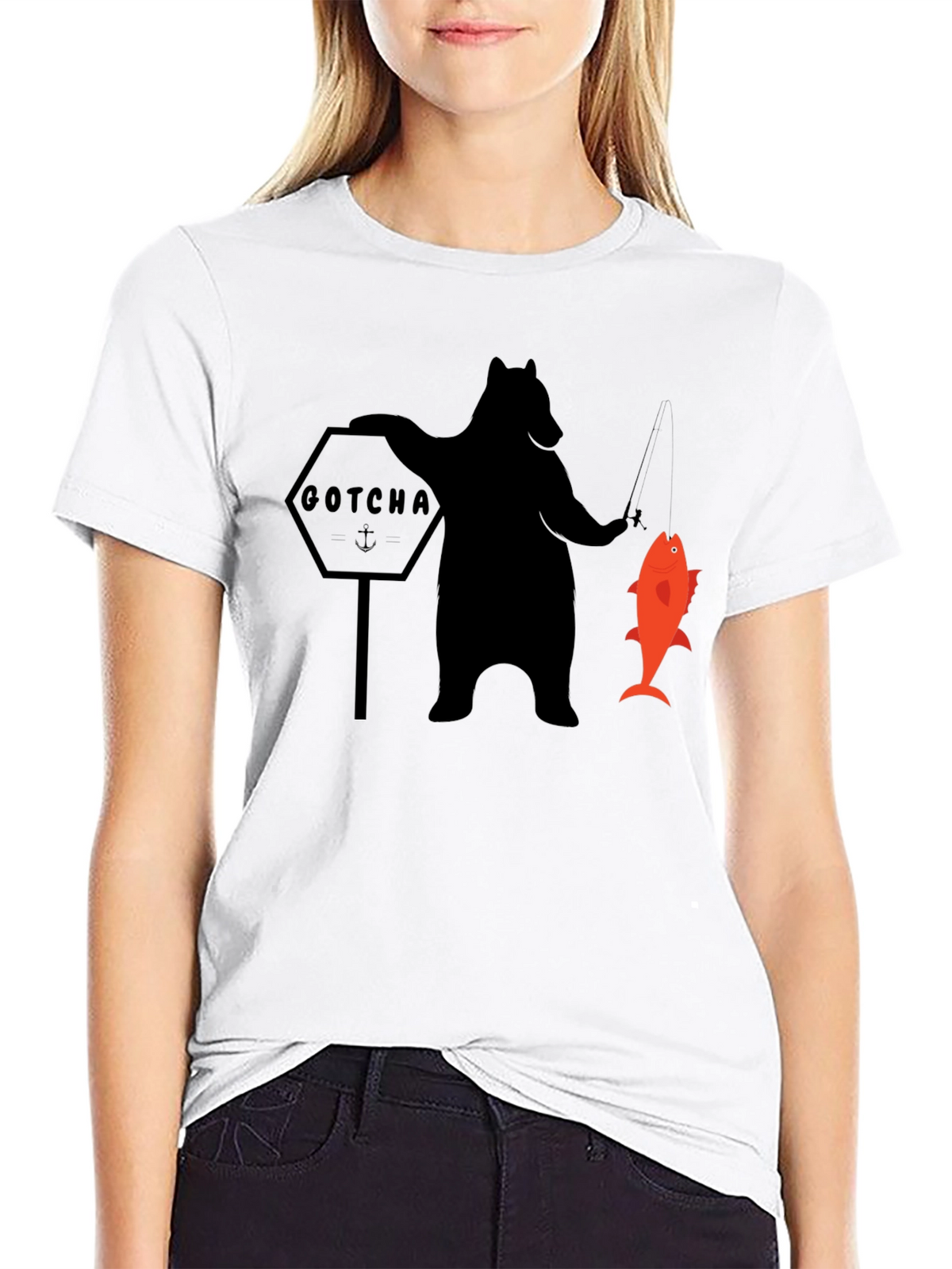 Bear Fishing Graphic T-Shirt - GOTCHA Design