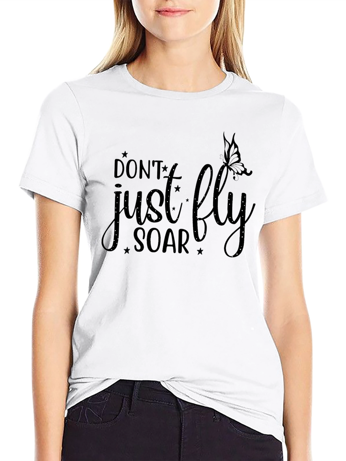 Inspirational Dont Just Fly Soar Black T-Shirt