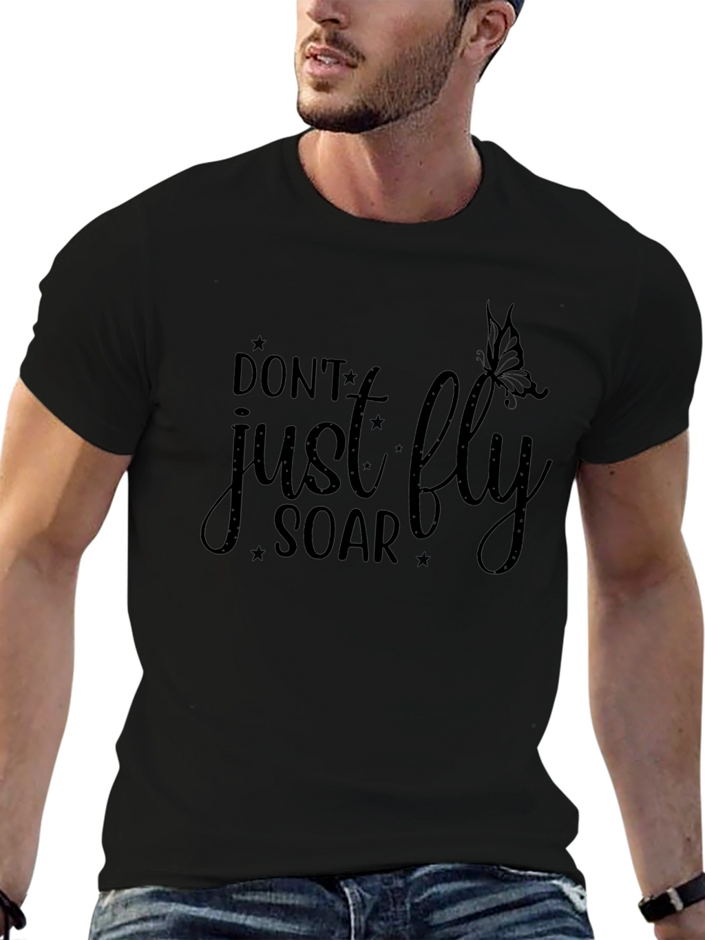 Inspirational Dont Just Fly Soar Black T-Shirt