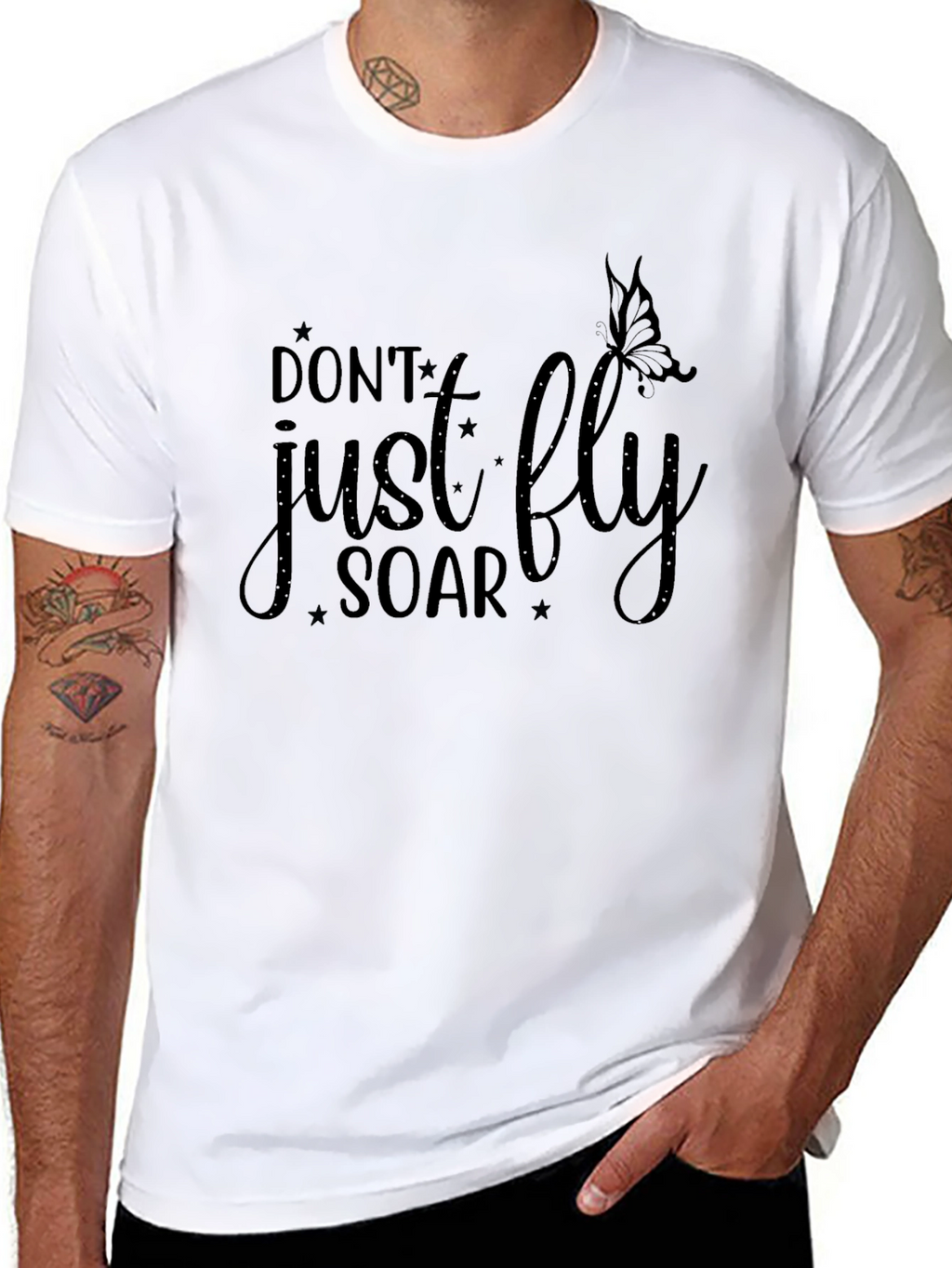 Inspirational Dont Just Fly Soar Black T-Shirt