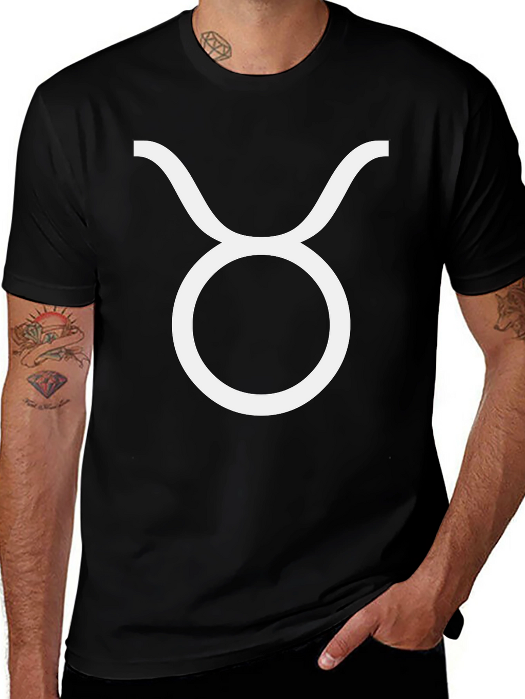 Taurus Zodiac Sign Black T-Shirt