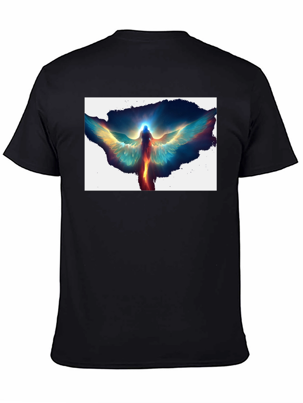 Angel Wings Graphic Print Black T-Shirt