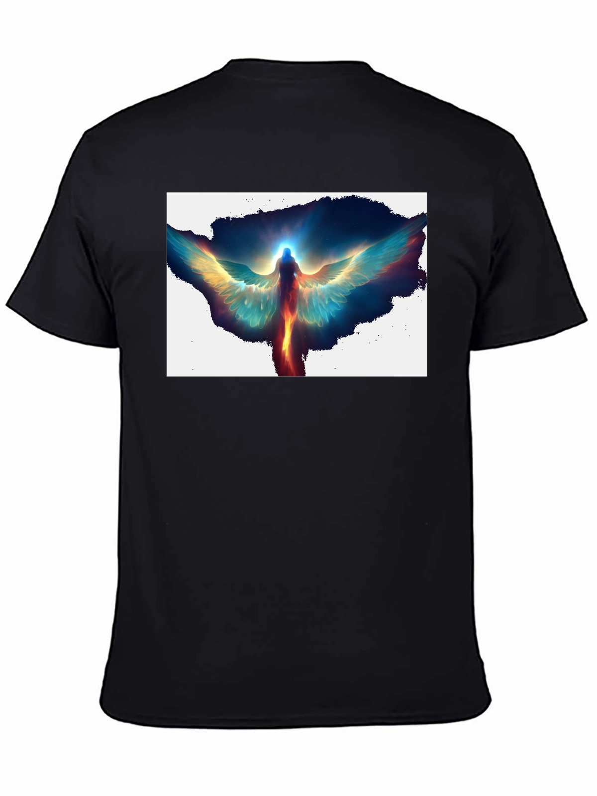 Angel Wings Graphic Print Black T-Shirt
