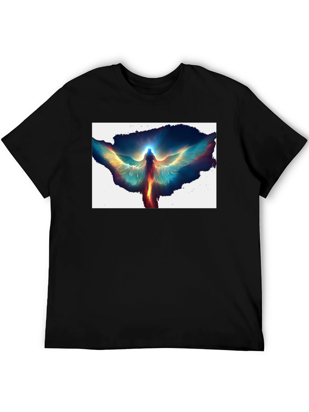Angel Wings Graphic Print Black T-Shirt