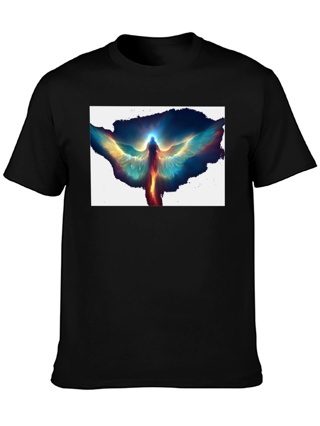 Angel Wings Graphic Print Black T-Shirt