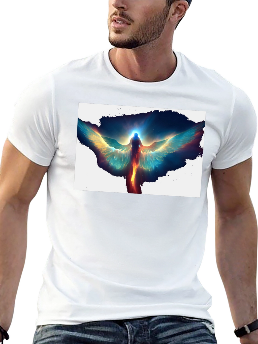 Angel Wings Graphic Print Black T-Shirt