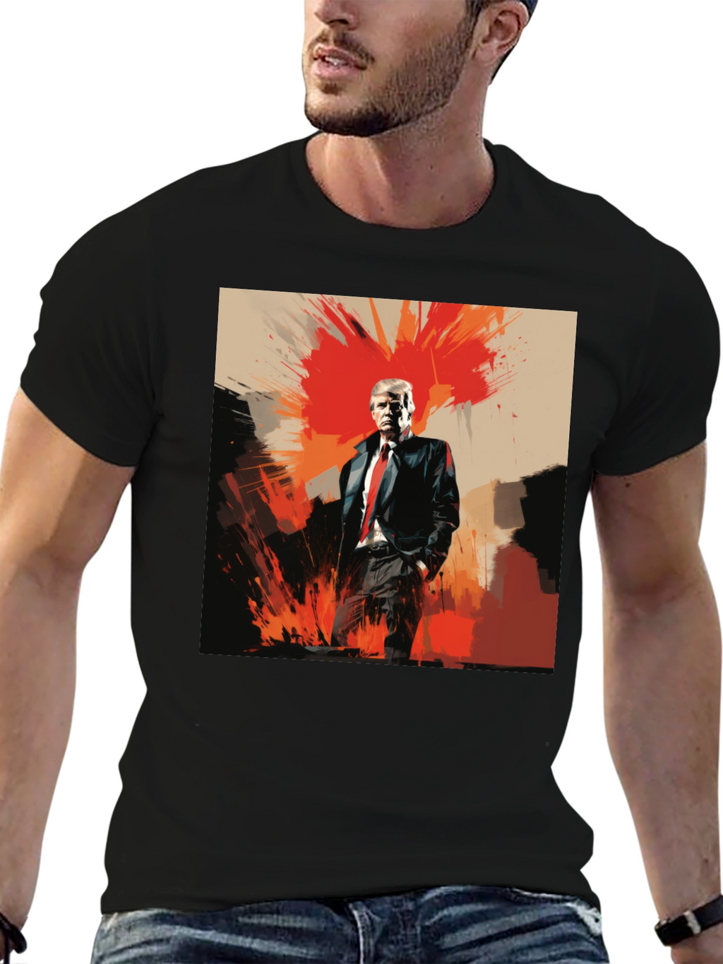 Bold Trump Graphic Tee - Black