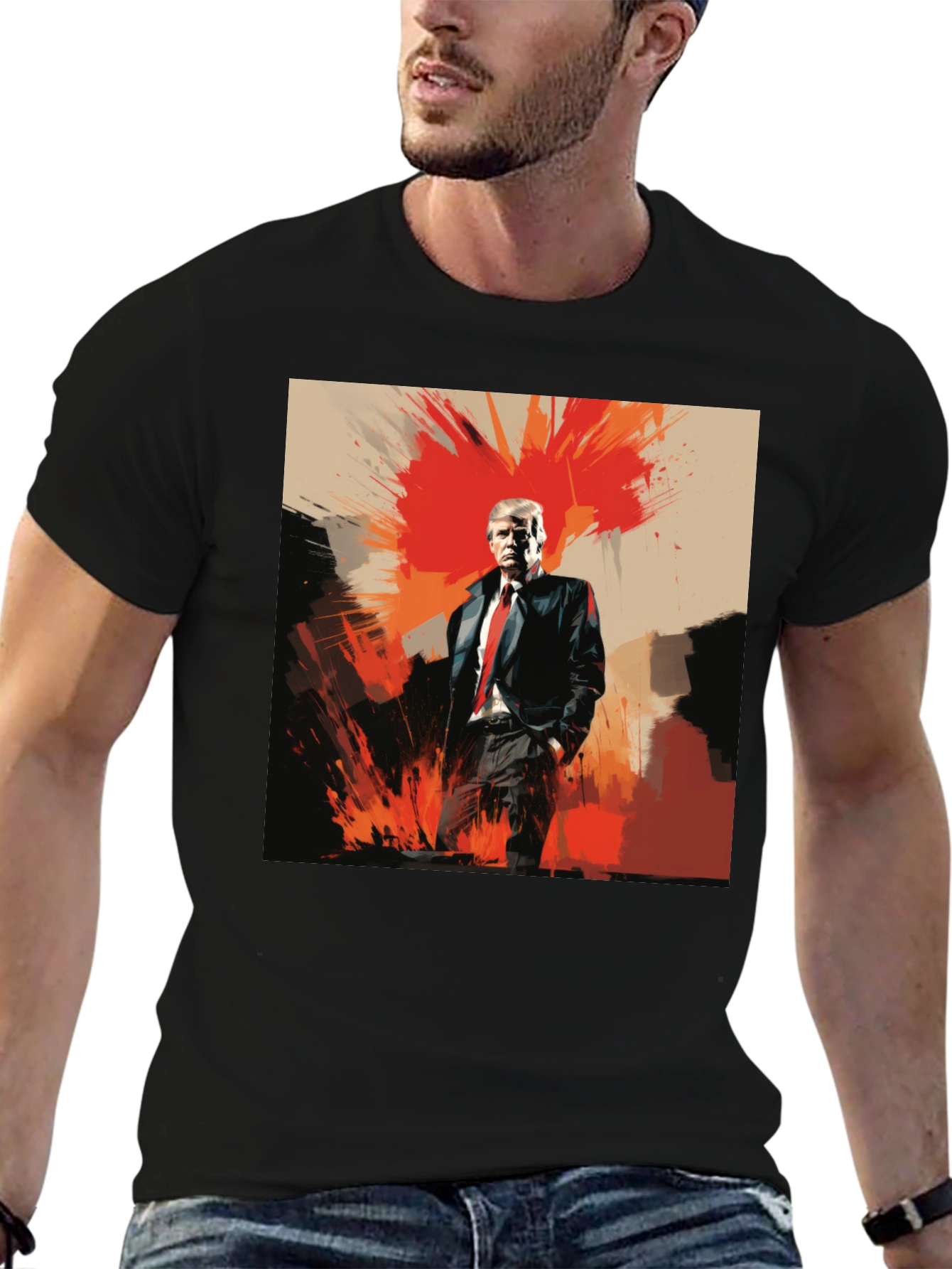 Bold Trump Graphic Tee - Black