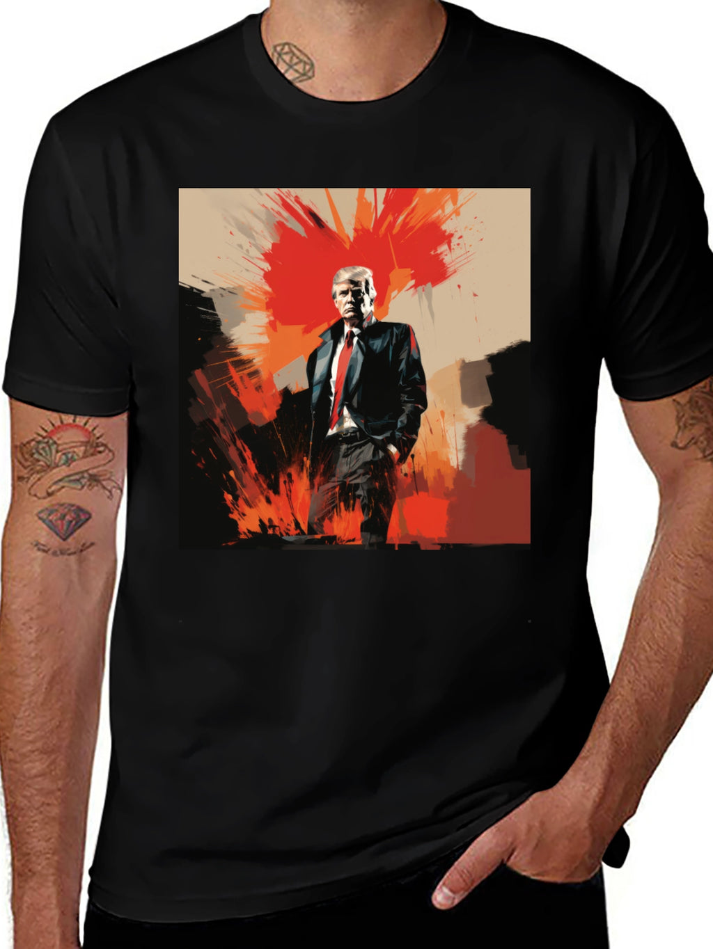 Bold Trump Graphic Tee - Black