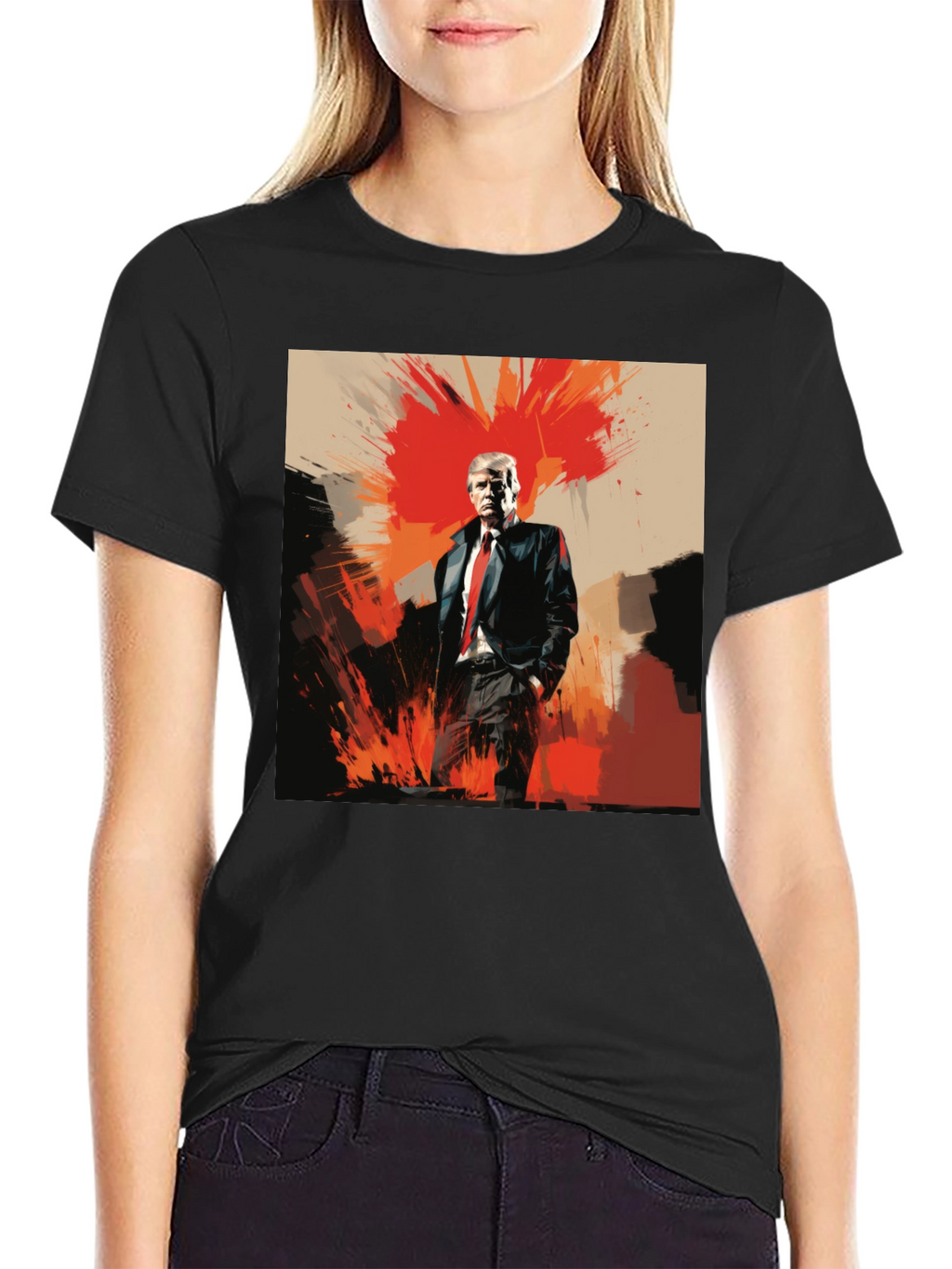 Bold Trump Graphic Tee - Black