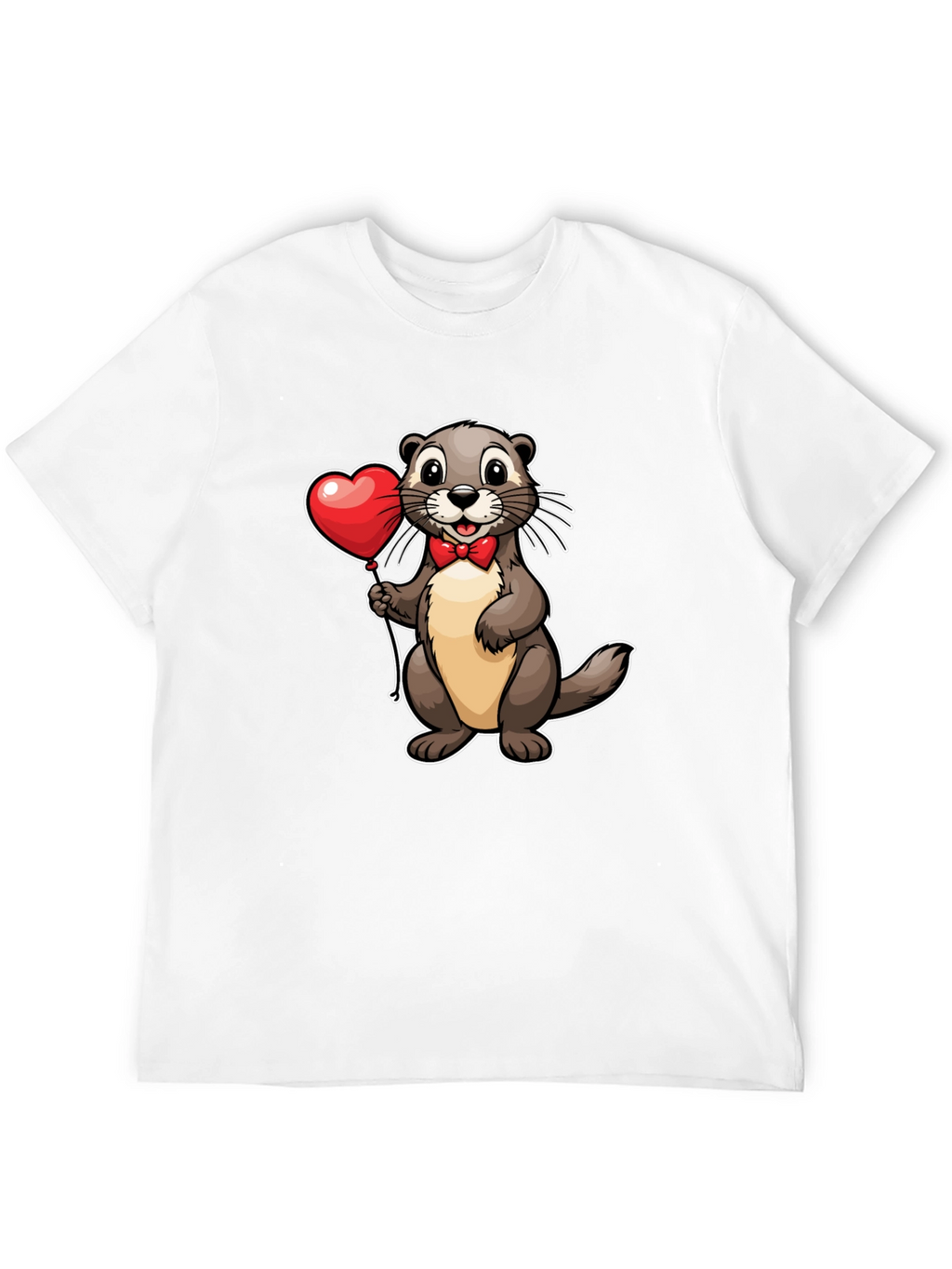 Otter with Heart Balloon T-Shirt - Valentines Day Tee