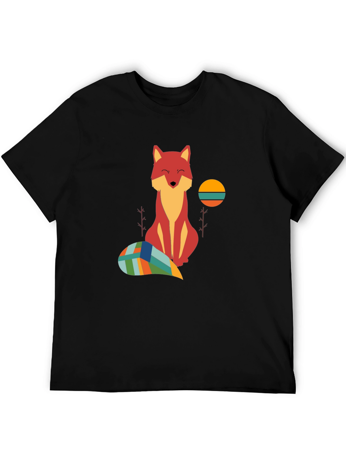 Fox Graphic Tee - Unique Geometric Tail Design