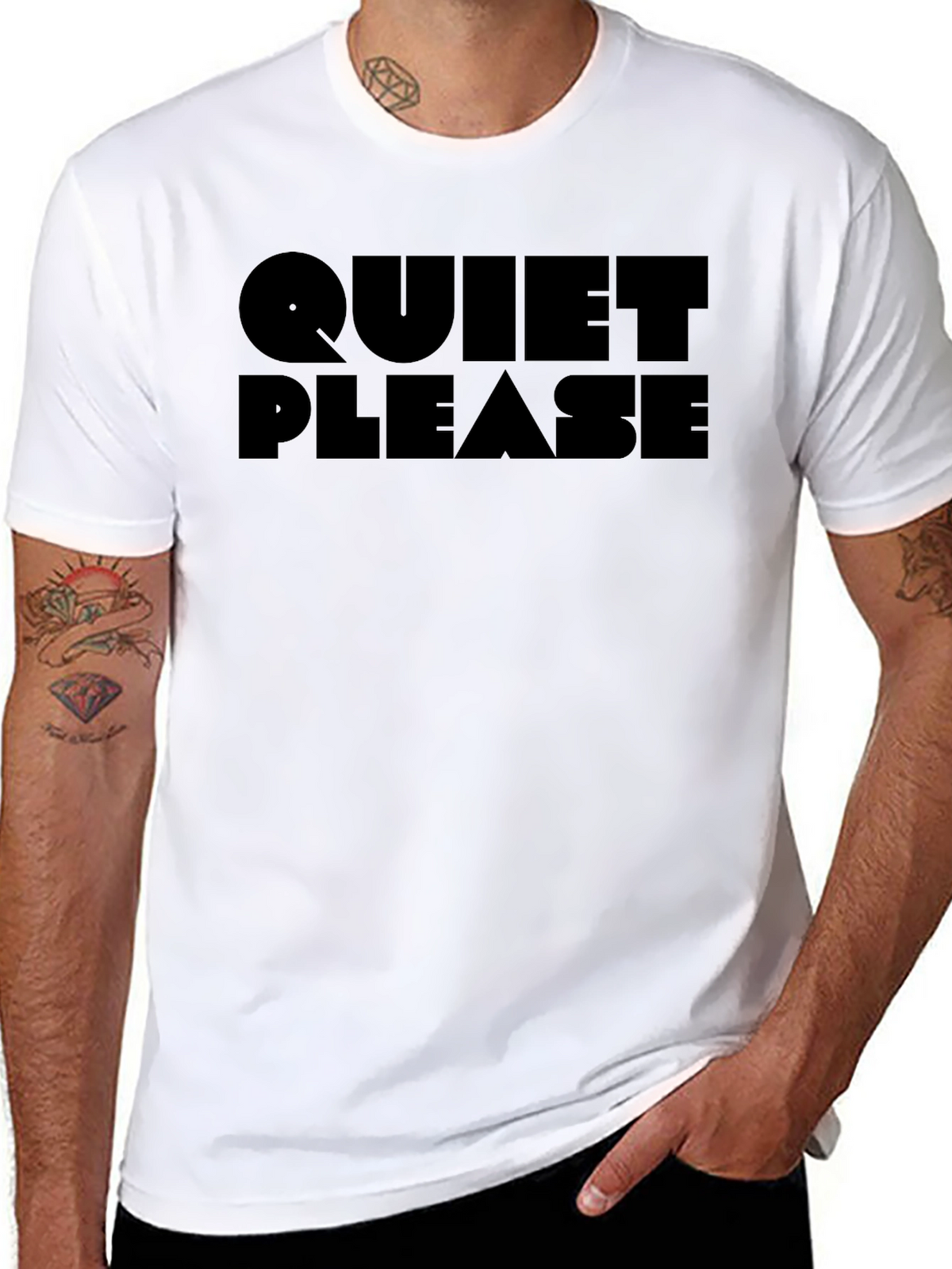 Quiet Please Graphic Tee - Soft Cotton Blend Shirt