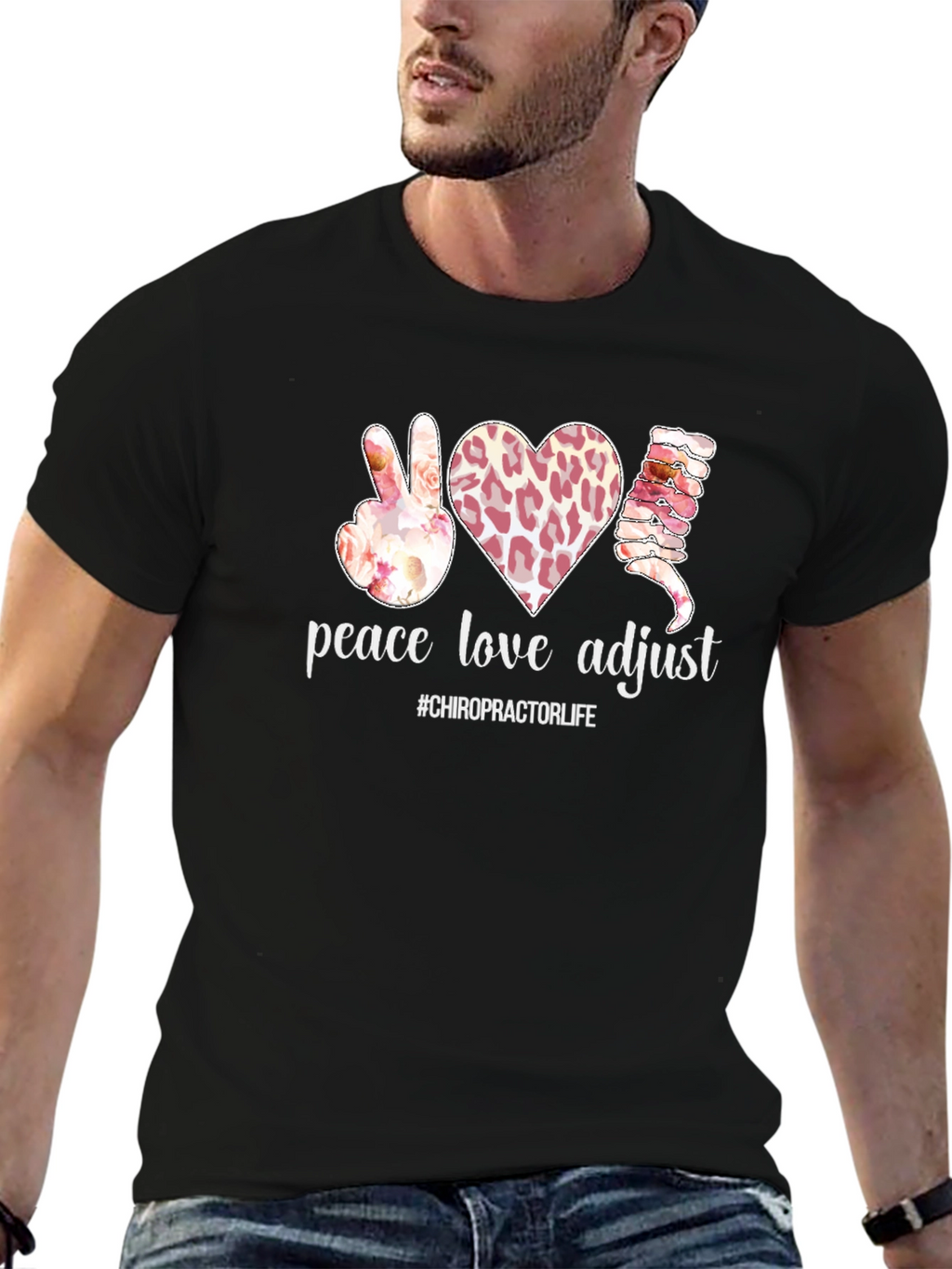 Peace Love Adjust Chiropractic T-Shirt