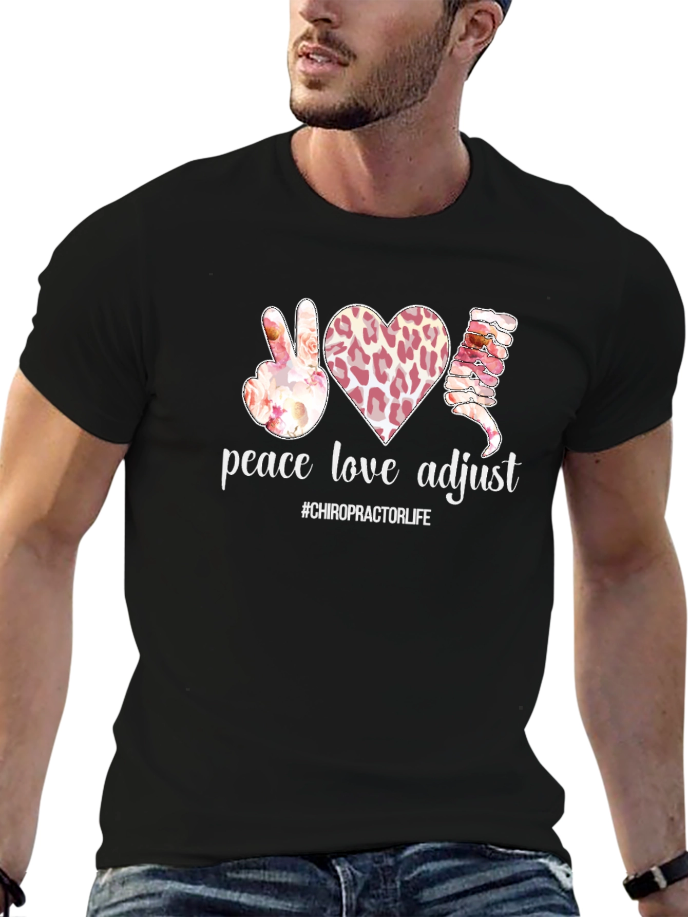 Peace Love Adjust Chiropractic T-Shirt