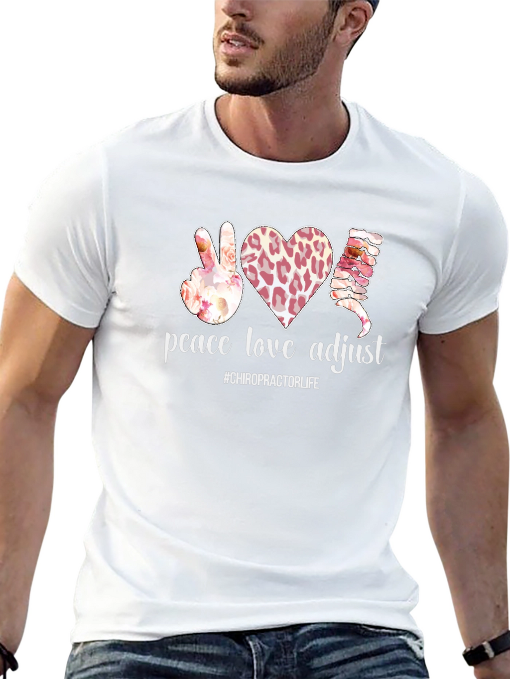 Peace Love Adjust Chiropractic T-Shirt