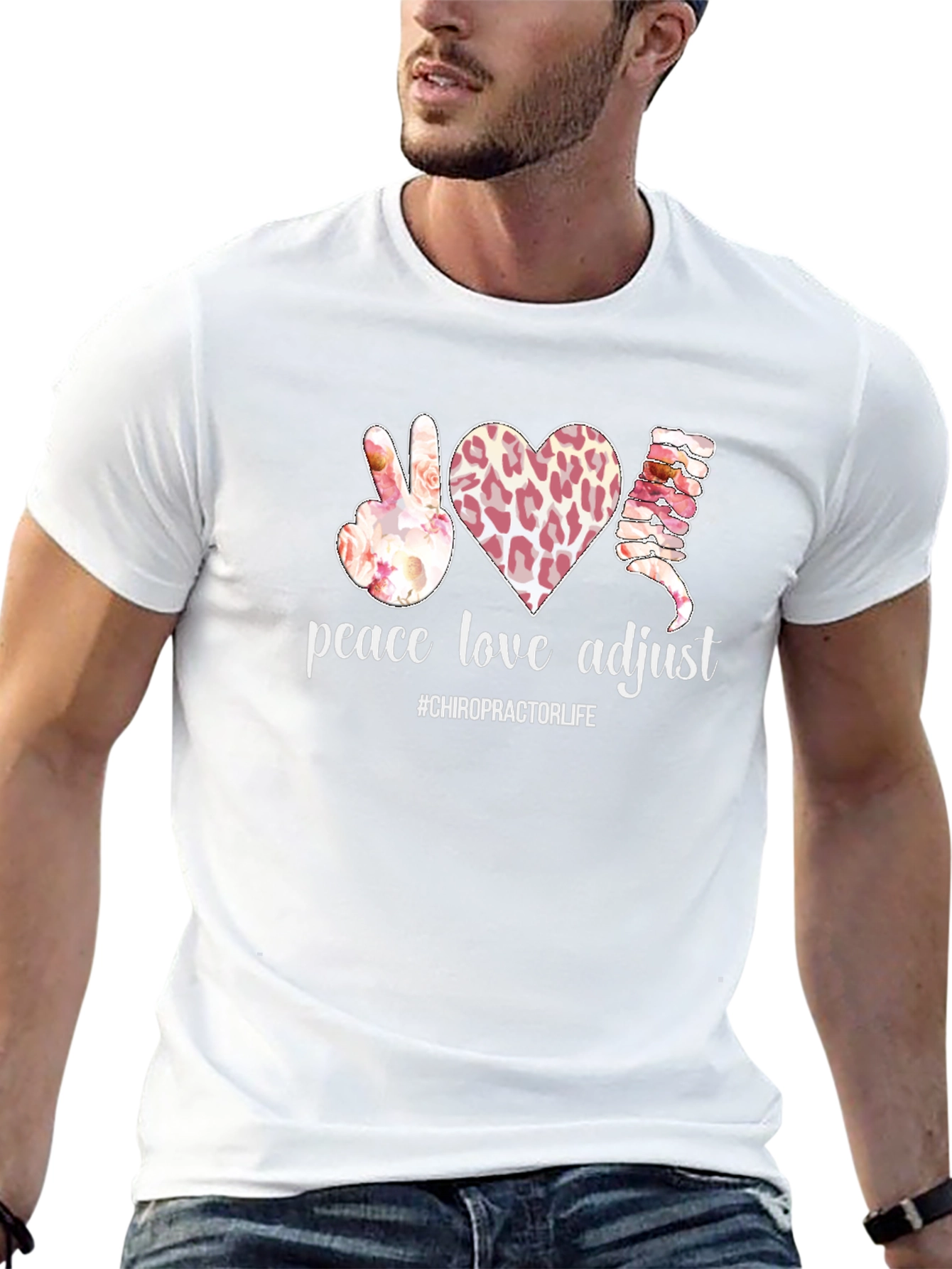 Peace Love Adjust Chiropractic T-Shirt