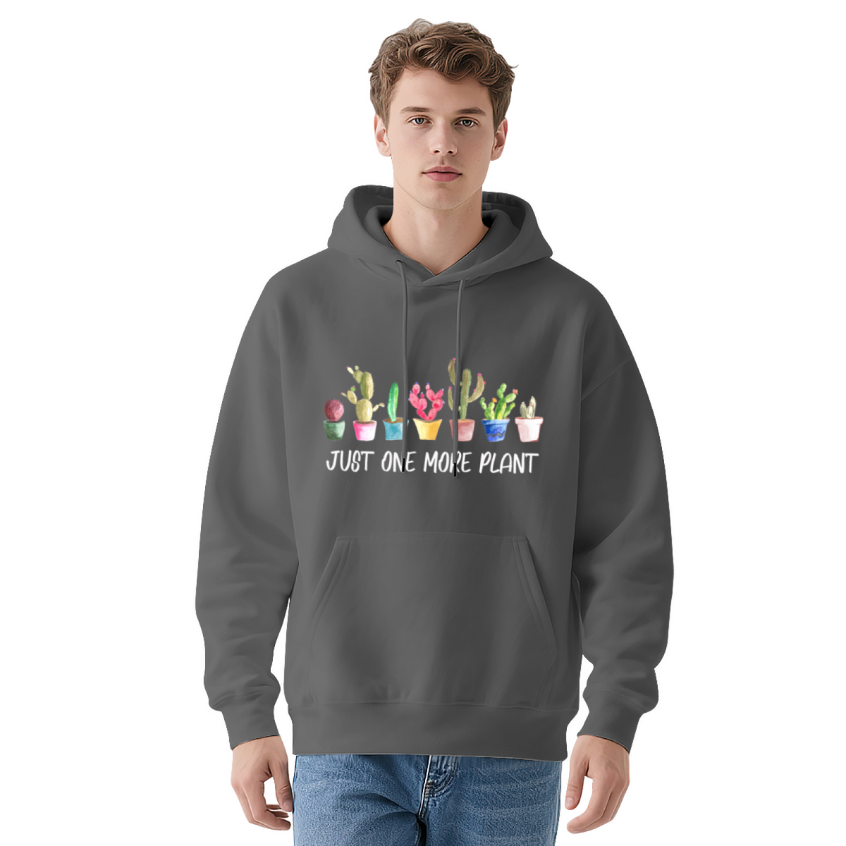 "JUST ONE MORE PLANT" Text Design Hoodie