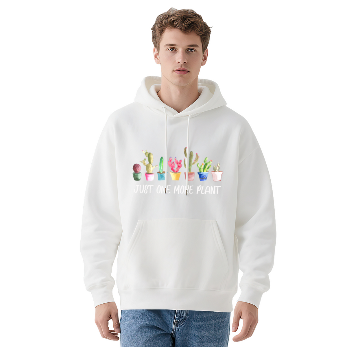 "JUST ONE MORE PLANT" Text Design Hoodie