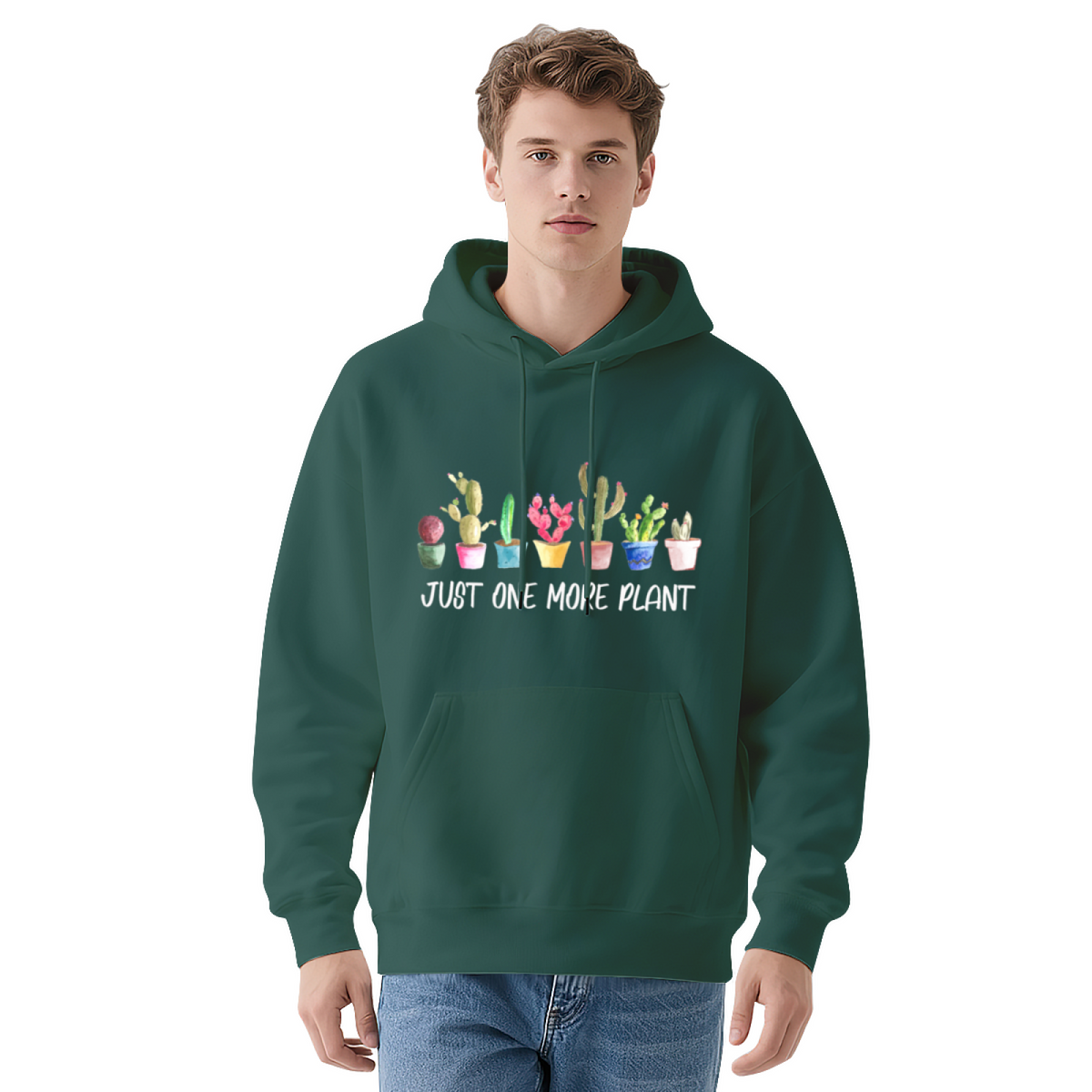 "JUST ONE MORE PLANT" Text Design Hoodie