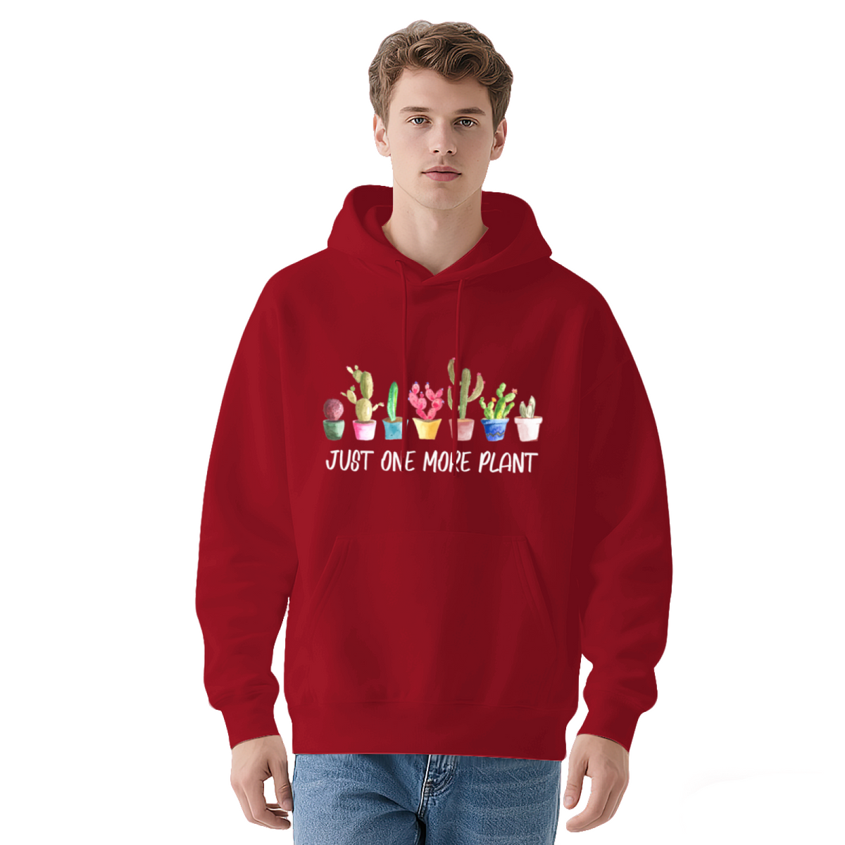 "JUST ONE MORE PLANT" Text Design Hoodie