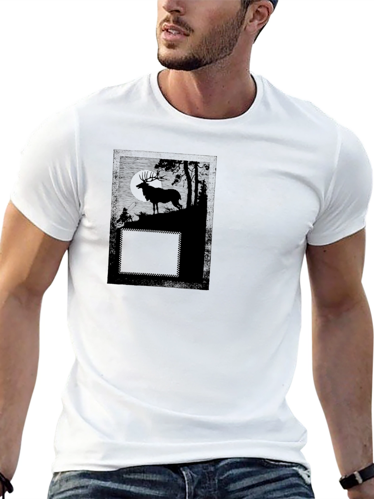 Black Deer Graphic T-Shirt