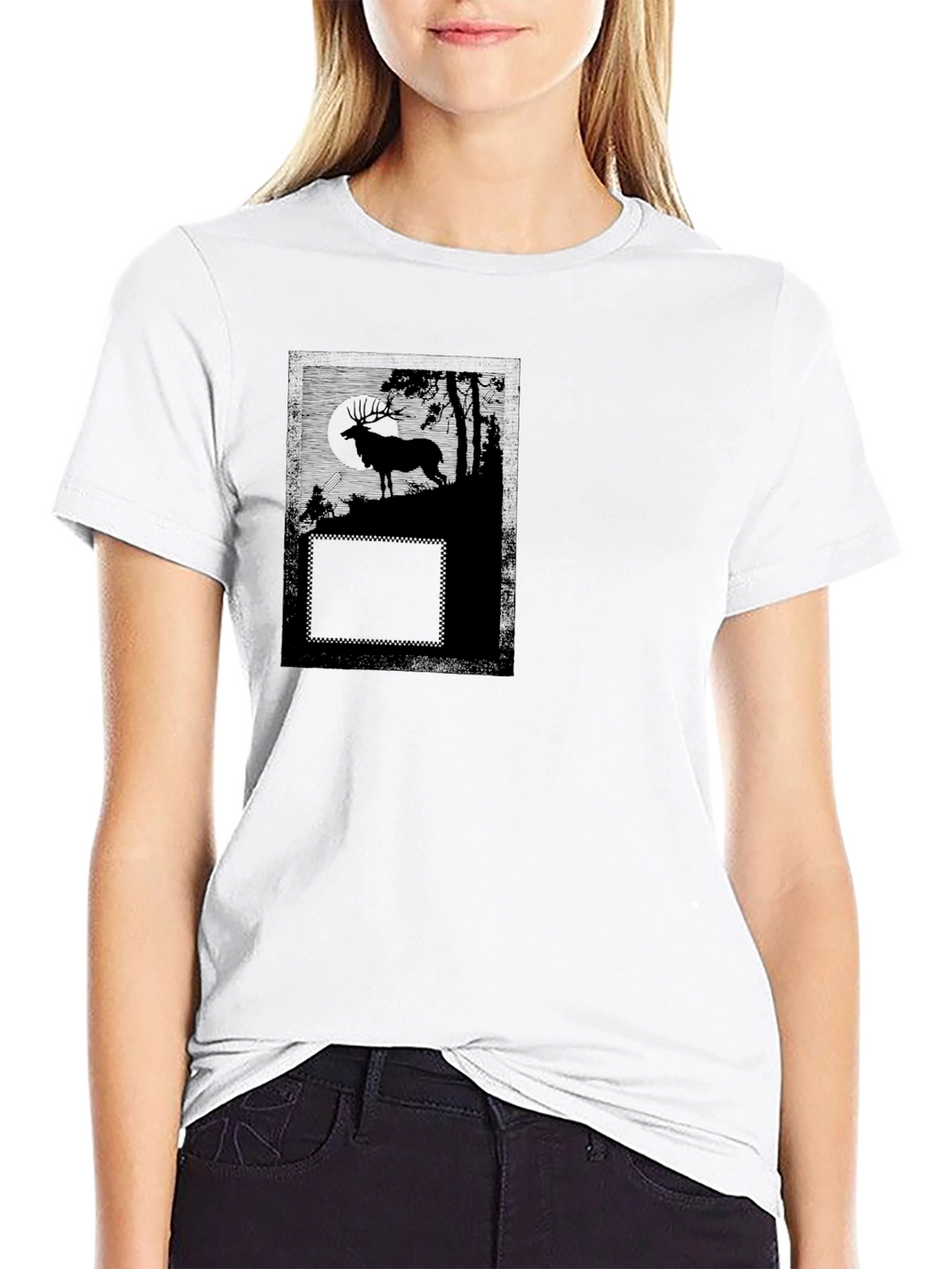 Black Deer Graphic T-Shirt