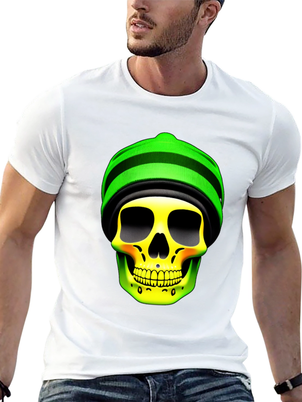 Skull with Beanie Graphic Tee