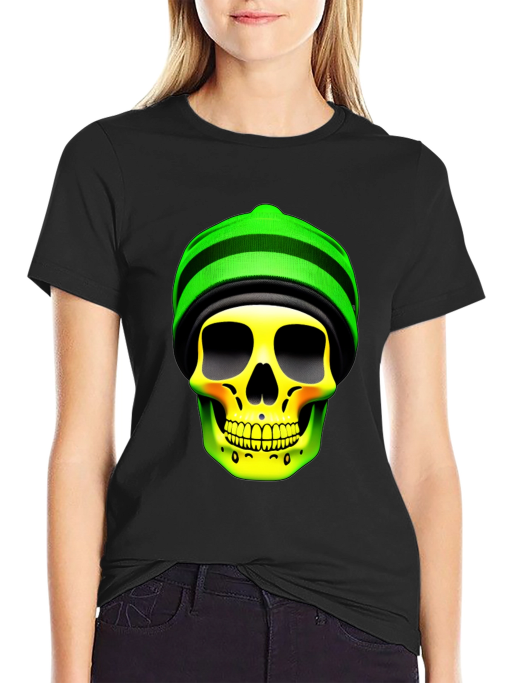 Skull with Beanie Graphic Tee
