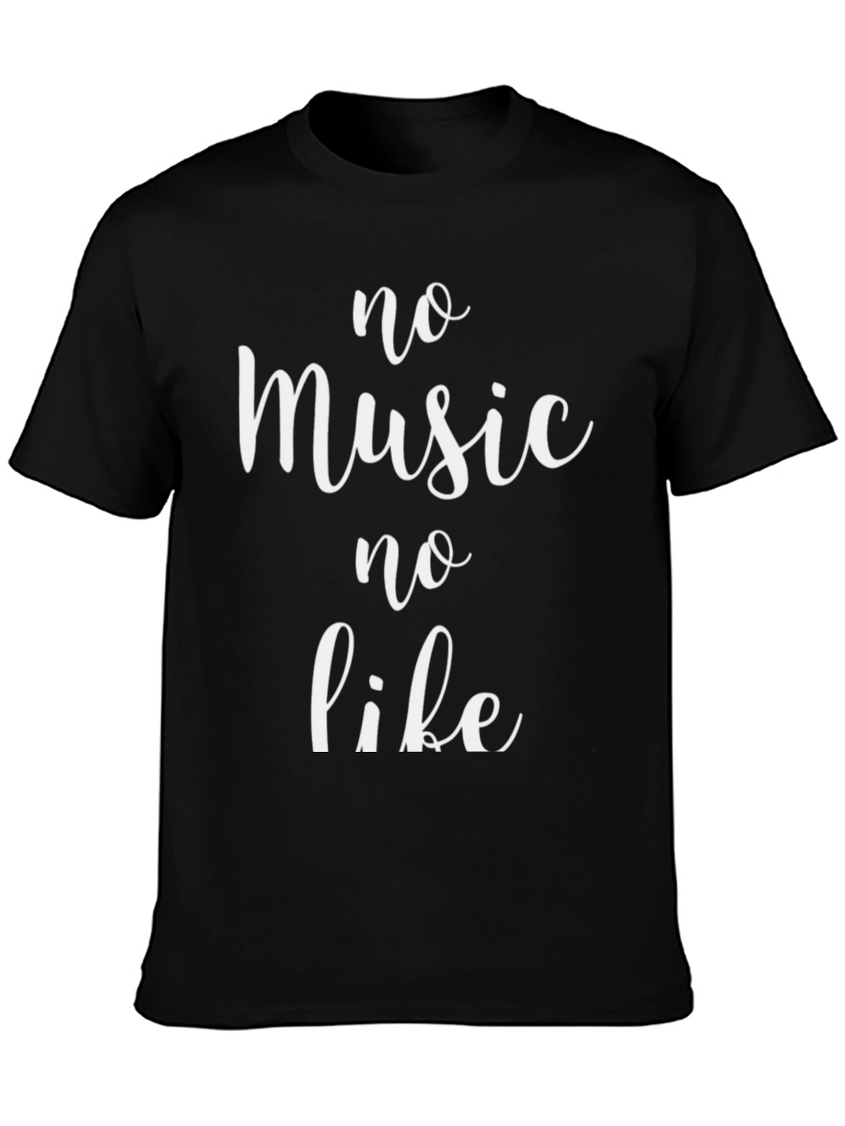 No Music No Life Black T-Shirt