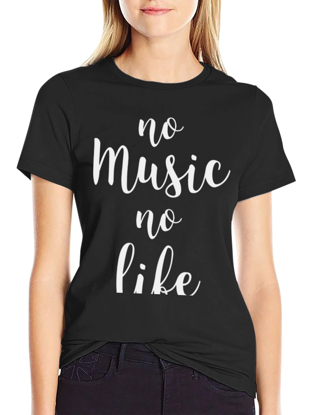 No Music No Life Black T-Shirt