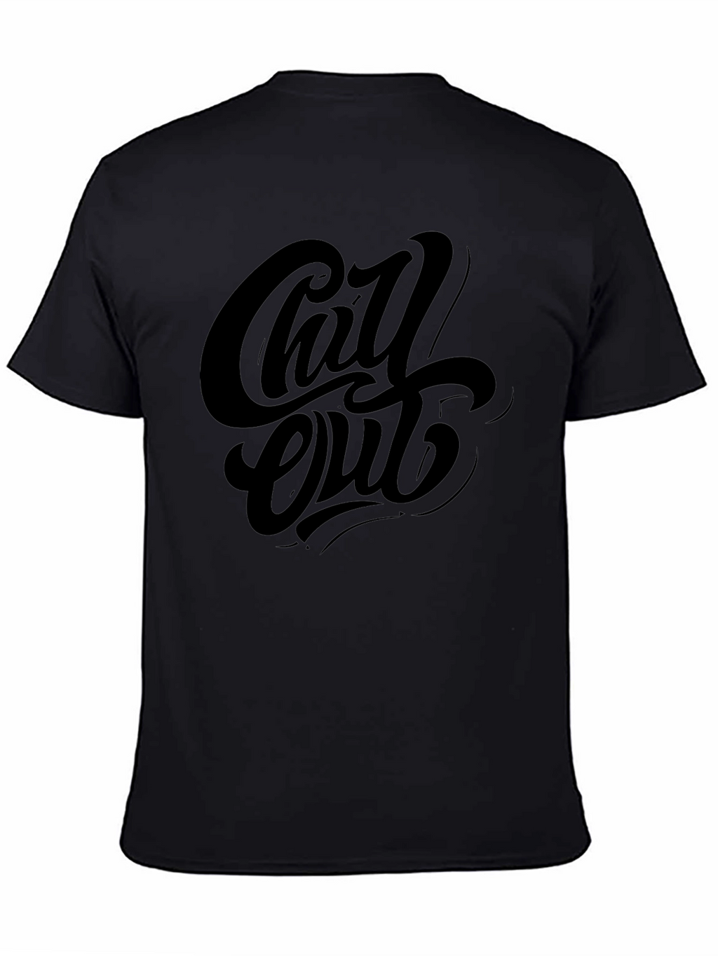 Chill Out Black Graphic Tee - Relaxed Style