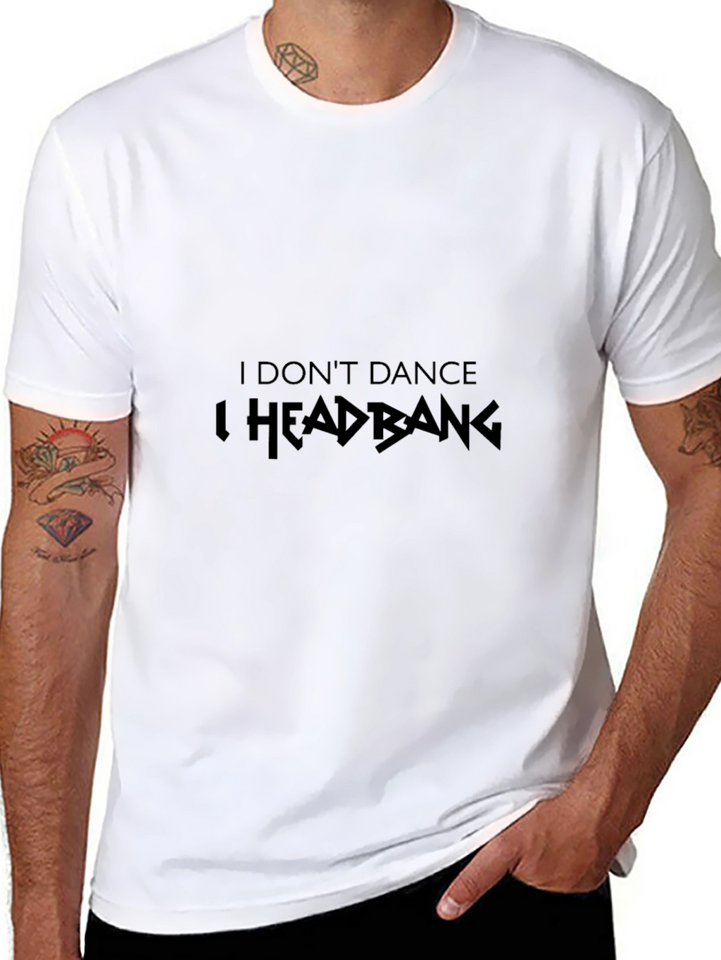 I Dont Dance I Headbang Black Graphic Tee