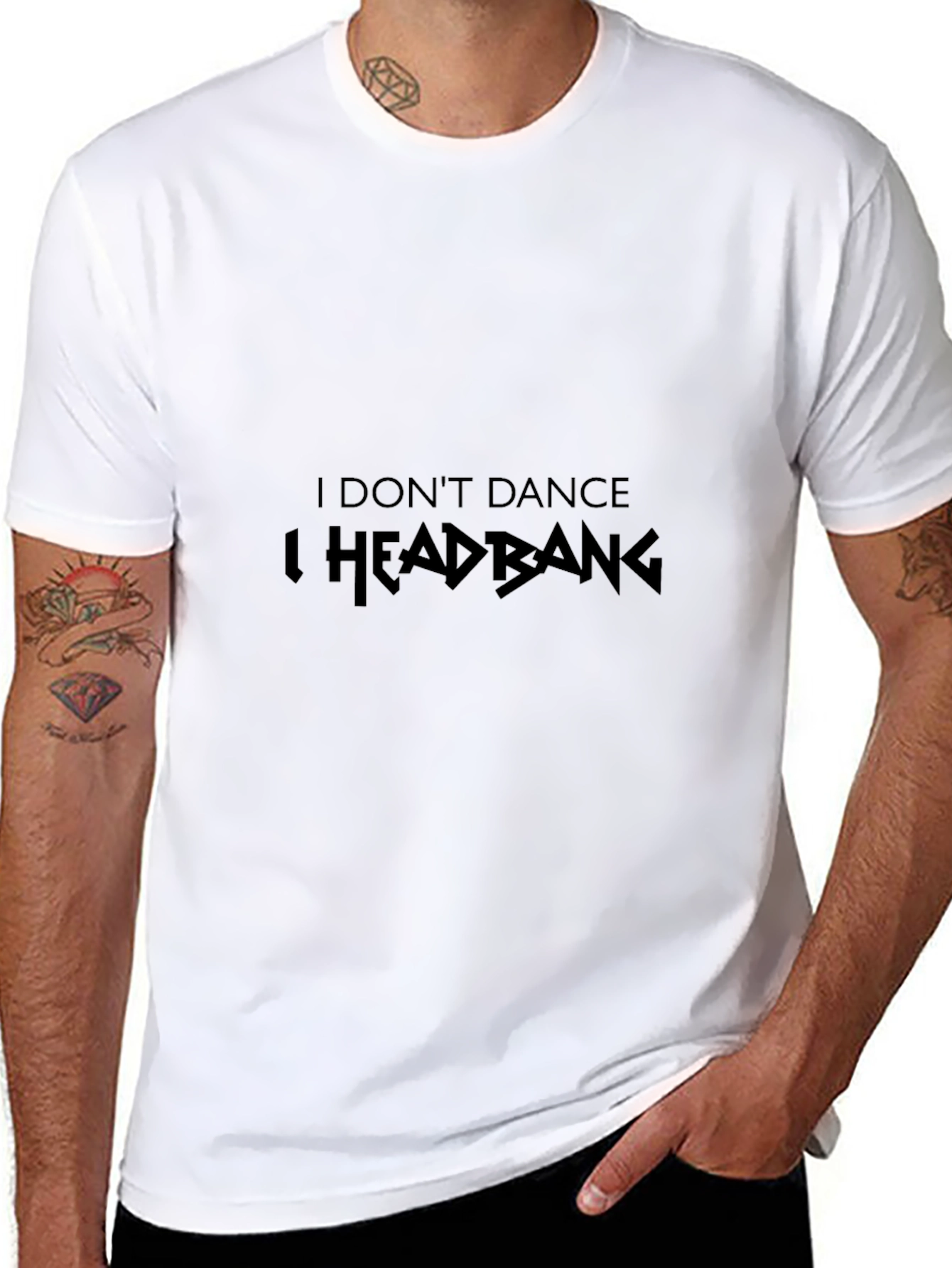 I Dont Dance I Headbang Black Graphic Tee
